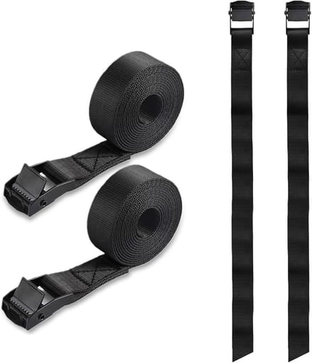 Spanbanden Set - Lashing Straps - Vastzetten van lading - Zinklegering sluiting - 4 stuks - Zwart