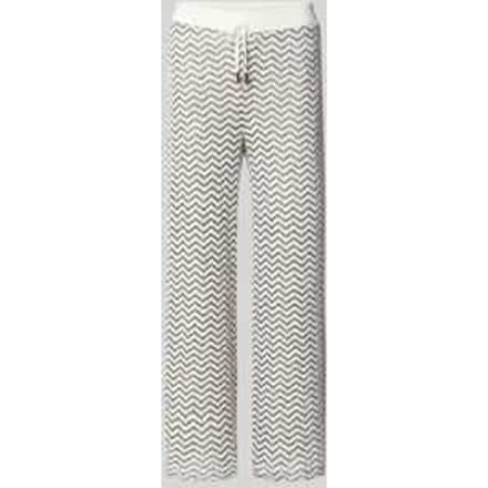 Dames culotte broek van gestructureerde jersey met opengewerkte patronen COMMA