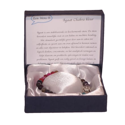 Halfedelstenen Armband in Geschenkdoos Agaat Chakra Kleur