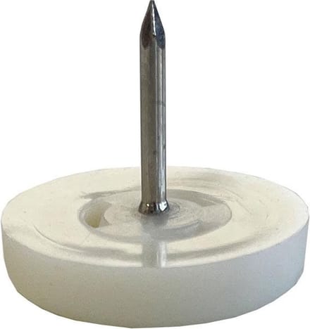 FLE - Glijder wit rond Ø 2,5 cm en hoogte 0,6 cm van kunststof - 20 stuks