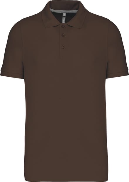 Herenpolo korte mouwen met knopen merk Kariban Chocolate - S