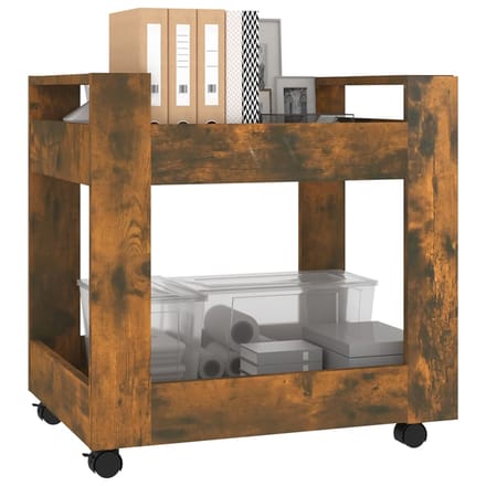 vidaXL - Bureaukastje - 60x45x60 - cm - bewerkt - hout - gerookt - eikenkleurig