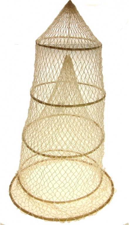 Gerkimex Visnet - 4 ringen - creme - 85 cm - fuik - maritieme decoratie