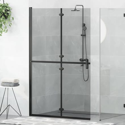 vidaXL - Inloopdouche - wand - Zwart - 120 - x - 6,5 - x - 190 - cm