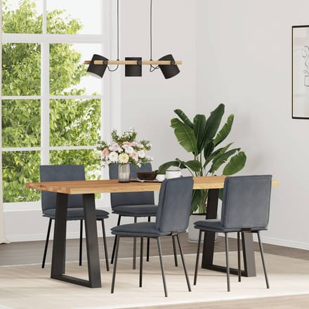 vidaXL - Eetkamerstoelen - 4 - st - fluweel - donkergrijs