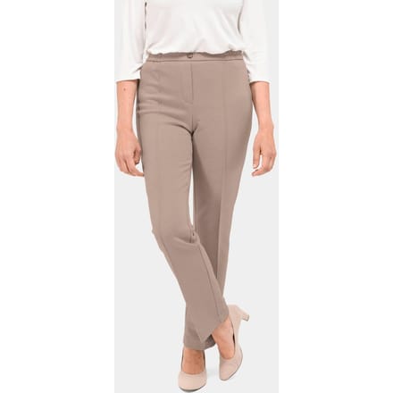 Jersey thermobroek CARLA met elastische tailleband - beige - Gr. 48 van Goldner Fashion
