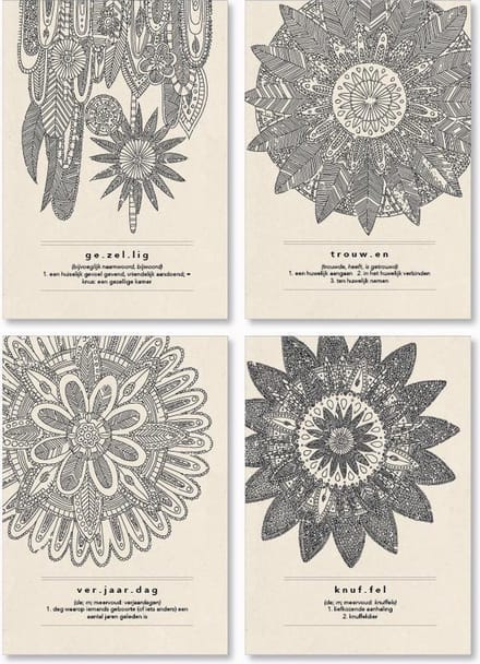 Wenskaarten - Mandala - Set van 4 - Duurzaam cadeau