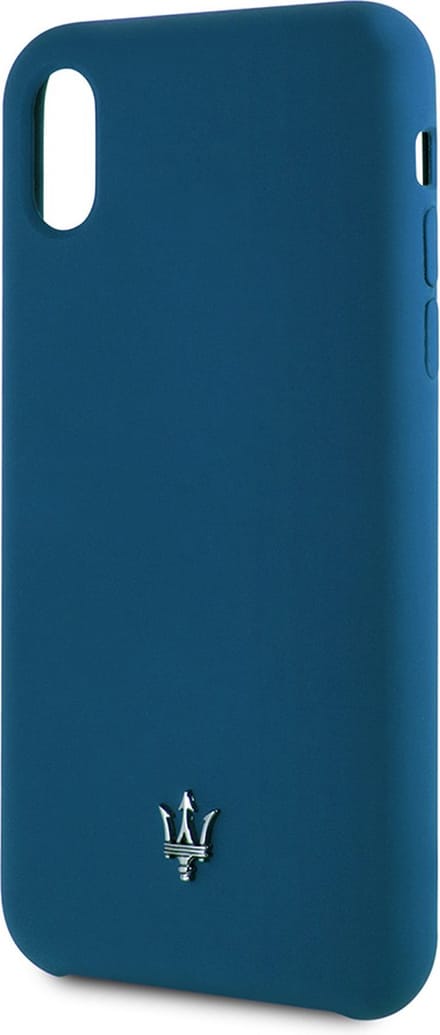 Blauw hoesje van Maserati - Backcover - Soft Touch - iPhone X-Xs - Hoogwaardige kwaliteit