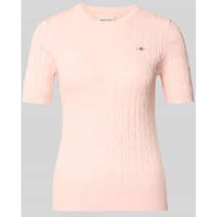 Gebreid shirt met Kabelpatroon en Labelstitching