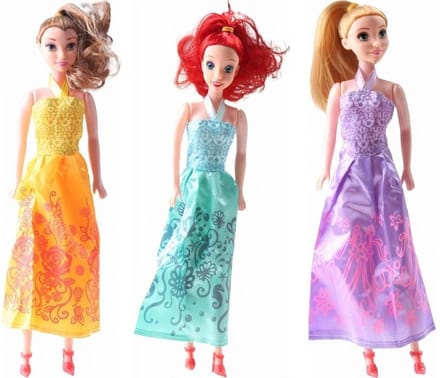 Budget - Prinsessen Poppenset - Lengte 28 cm. - Voordeelset 3 Stuks