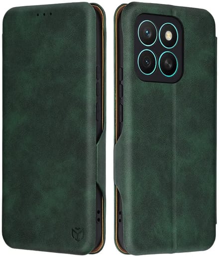 Hoesje geschikt voor HONOR X8c - Techsuit Safe+ Book Wallet Case - Donkergroen