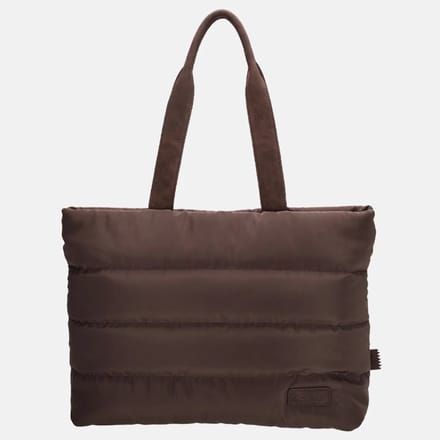 Zebra Trends Elske Shopper - 15,6" Laptoptas - Crossbody Schoudertas - Soft Puffer Tas - Donkerbruin
