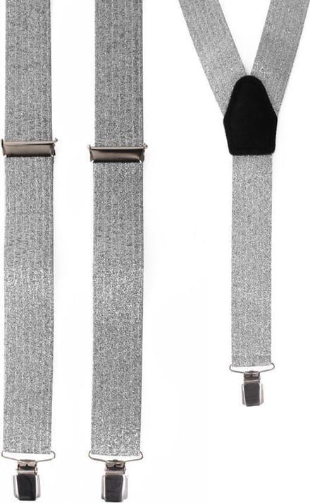 Bretels - Lurex zilver 1 set