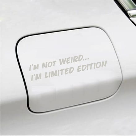 Bumpersticker - Im Not Weird - 4 X 20 - Zilver