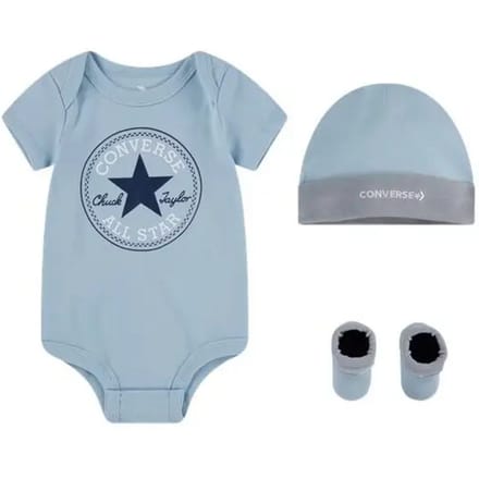 Set muts + romper + slofjes voor babyjongens Converse Classic CTP