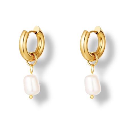 RVS oorbellen parels simpel - Yehwang - Oorbellen - One size - Goud