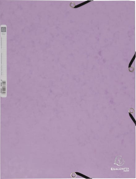 Exacompta 25x AQUAREL - Elastomap in glanskarton 400g/m2 - A4 - Mauve - 55535E