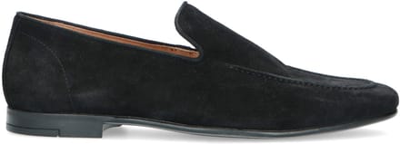 Manfield - Heren - Zwarte suède loafers - Maat 42