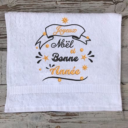 Gastendoek- Joyeux Noël et Bonne Année - Wit