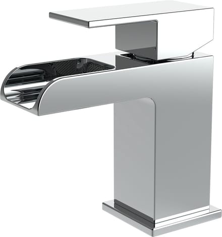 Wastafelkraan - Wastafelmengkraan - Lonis Waterval - Opbouw - Vierkant - Chroom