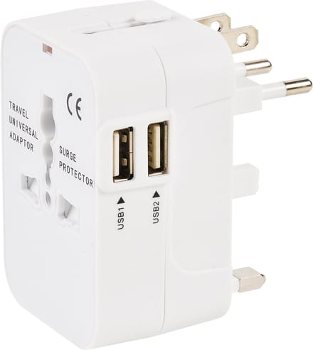 ERARD - REISADAPTER + 2 USB LADERS 2.4A (Smart Charge) - 728752