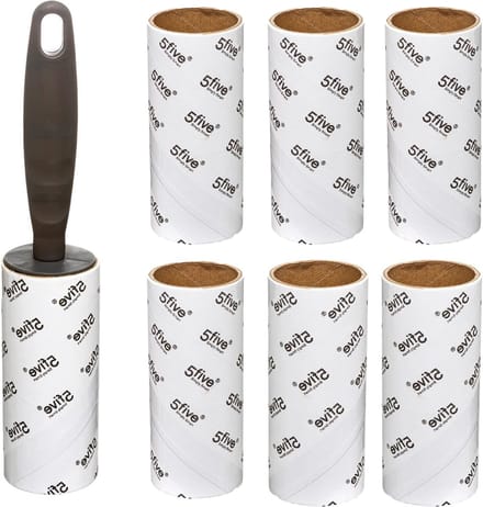 Kledingroller/kleefroller - grijs - 21 cm - 7 rollen - pluizenverwijderaar - voor kleding of meubel