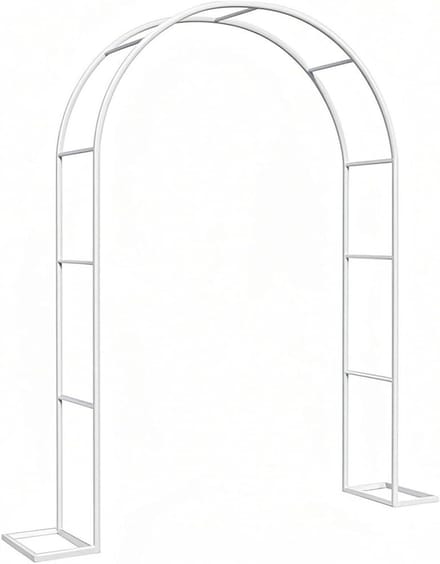 Meten Pergolaboog - Rozenboog Prieel - Tuin Decoratie - Verstevigd Stalen Frame - 180x220cm - Wit