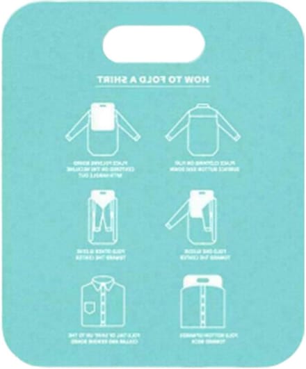 Vouwhulp Kleding - Kledingmap Organizer - Efficiënt Opbergen - Glad Werkingsvlak - 25 cm Breed - Helder Cyaan