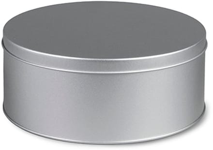 Koekblik rond - zilver