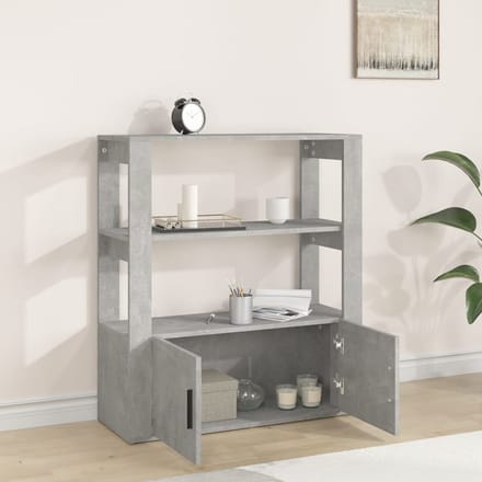 vidaXL - Dressoir - 80x30x90 - cm - bewerkt - hout - betongrijs