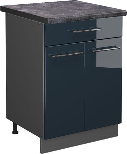 Vicco Fame-Line Wastafelkast – 80 cm, WB Eik Donkerblauw hoogglans