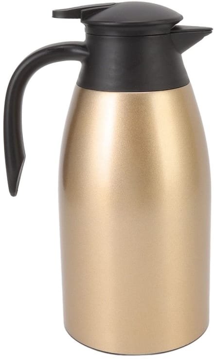 Tomotato 2L Thermoskan - RVS Isolerende Koffiepot - Vacuum Koffiedispenser - Goud