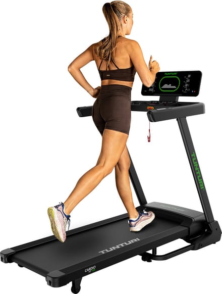 Tunturi Cardio Fit T50 Loopband - Hardloopband met bluetooth - Wandelband - 44 programma's - Inklapbaar - Walking pad - Compact - 0,8 tot 16,0 km/u - EU veiligheid gecertificeerd - Incl Gratis app
