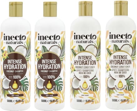 INECTO - 2 x Coconut Shampoo + 2 x Coconut Conditioner - 4 x 500ml - 4 Pak