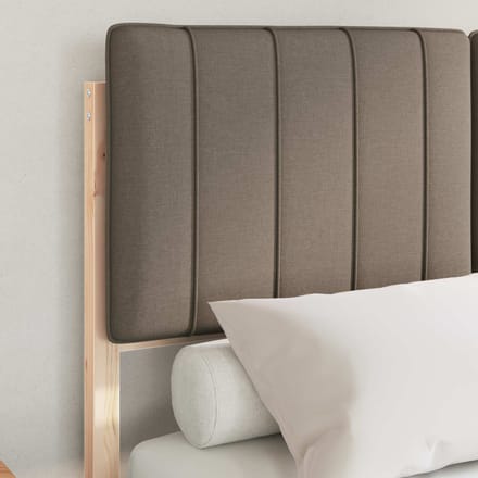 vidaXL - Bedframe - met - Gevoerde - Hoofdbord - Taupe - 120 - x - 190 - cm