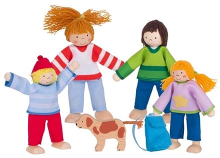GOKI Buigpopjes - Campingfamilie - 6 Stuks - Hout - 3 Jaar