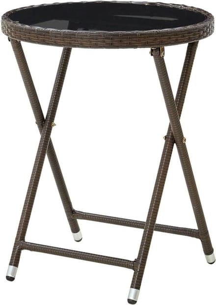 Bijzettafel - Balkontafel Terrastafel - Buiten Zitten - Inklapbaar Ontwerp - 60 x 75 cm - Bruin