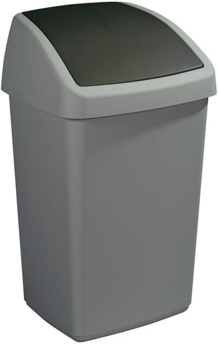 Grote Afvalemmer met Klapdeksel - 50 Liter - Metallic Zwart - Hygiënisch en Functioneel