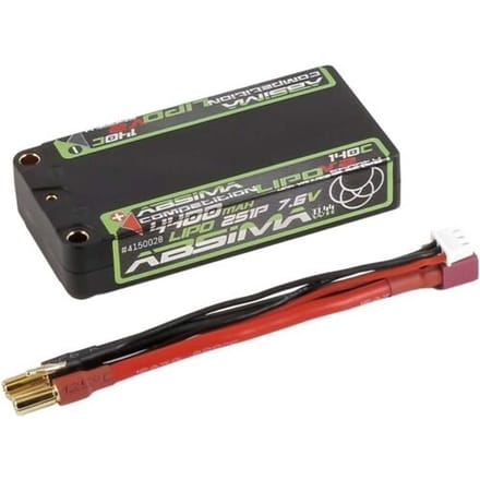 Absima HV LiPo accupack 7.6 V 4400 mAh Shorty Hardcase 5 mm bus, 5 mm Gold