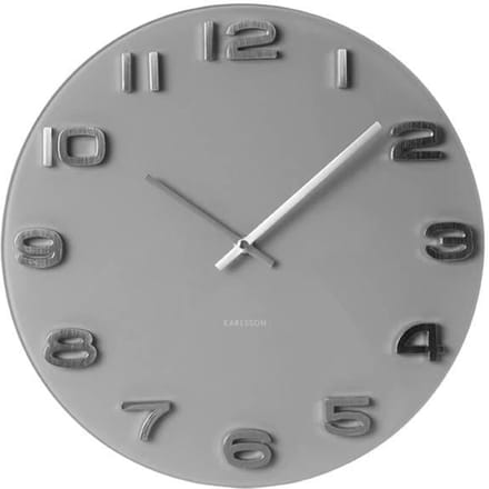 Karlsson Wandklok Vintage - Grijs rond glas - Ø35cm - Scandinavisch
