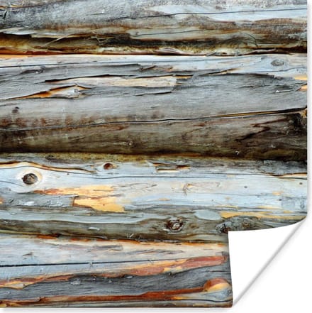 Poster Rustiek - Hout - Planken - Grijs - 75x75 cm