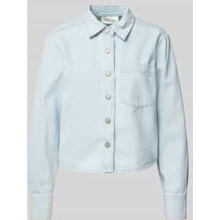 Regular fit jeansblouse met borstzak, model 'Winnie'