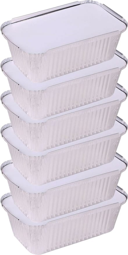 Elite Meal prep voedsel bewaar bakjes - Aluminium - 9x - 25 x 15 x 7 cm - met deksel