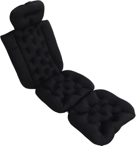Badkussen Lichaam - Ontspanningskussen Bad - Luxe Badervaring - Antislip Basis - 132 cm Lengte - Zwart
