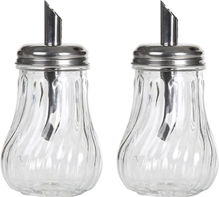 Alessandro Suikerpot - 2x - glas/rvs metaal - transparant/zilver - 7 x 14 cm - luxe uitvoering