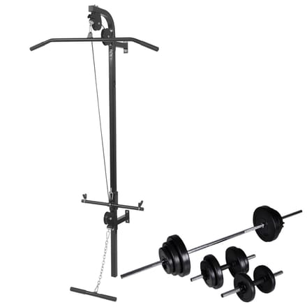 vidaXL - Krachttoren - voor - aan - de - wand - met - halterset - 30,5 - kg