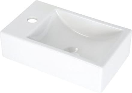 Plieger Houston fontein bak links 37x23cm met kraangat links wit
