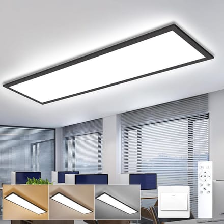 Oraymin LED Plafondlamp 100x25cm - 30W Dimbaar - Met Afstandsbediening - Zwart