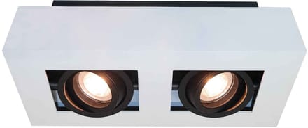 Artdelight - Spot Bosco 2 lichts L 25 cm B 14 cm wit-zwart