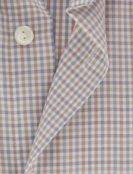 Eton classic fit overhemd beige patroon